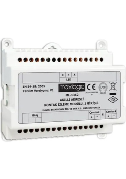 ML-1362/M Maxlogic Adresli Kontak Izleme Modülü, 1 Giriş, Marin