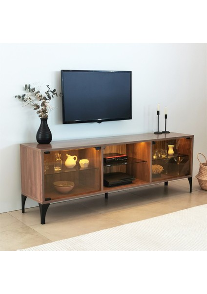 Olympos Tv Sehpası LED Işıklı / Ceviz