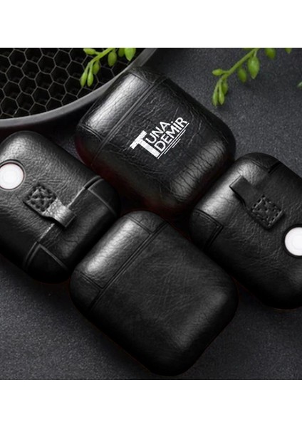 Kişiye Özel Airpod Kulaklık Uyumlu Askılı Siyah Deri Kılıf Saklama Kutusu fiyatları