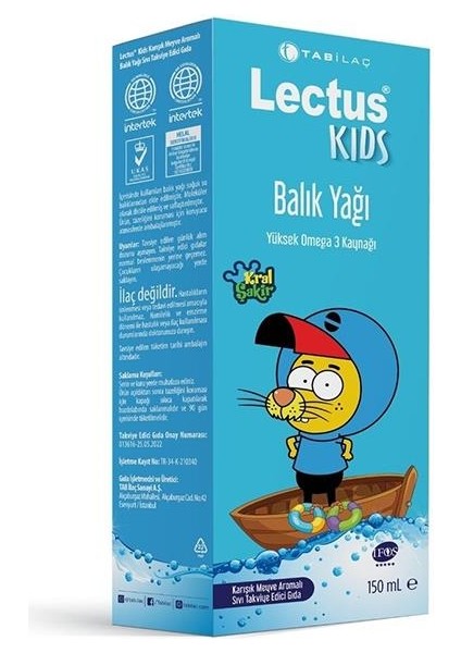 Tab Ilaç Kral Şakir Balık Yağı Karışık Meyve Aromalı Şurup 150 ml