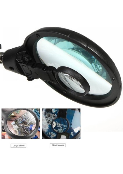 Masaüstü Işıklı Büyüteç Havya Sehpası Mini Tutucu Pilli+Adaptörlü indirimleri