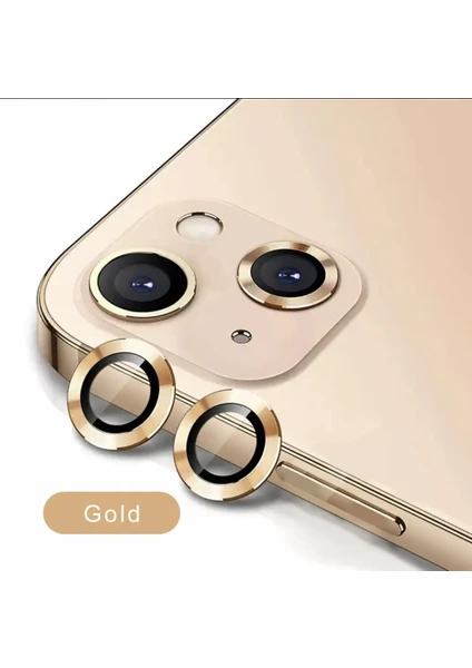 Pirok Store iPhone 13 / 13 Mini Uyumlu Halka Set Metal Lens Koruyucu Cam