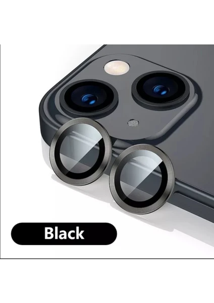 Pirok Store iPhone 13 / 13 Mini Uyumlu Halka Set Metal Lens Koruyucu Cam