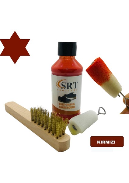 Süet Nubuk Ayakkabı Bakım Boyası 110 gr ve Süet Temizleme Tel Fırça