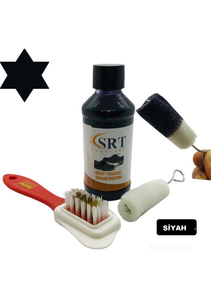 Süet Nubuk Ayakkabı Bakım Boyası 110 gr ve 4 Yönlü Temizleme Fırçası