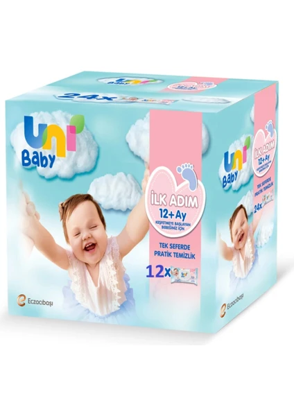 Uni Baby Ilk Adım Islak Havlu Mendil 12LI 624 Yaprak