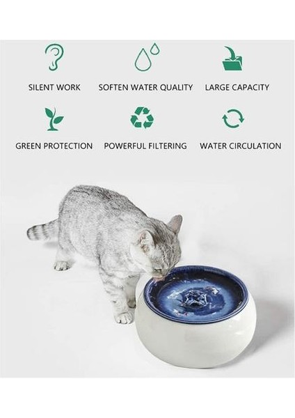 Elektrikli Seramik Kedi Içme Suyu Çeşmesi Kediler Köpekler Içme Kase Kase Otomatik Evcil Hayvanlar Cat Besleme Dağıtıcı | Kedi Besleme ve sulama Malzemeleri fiyatları