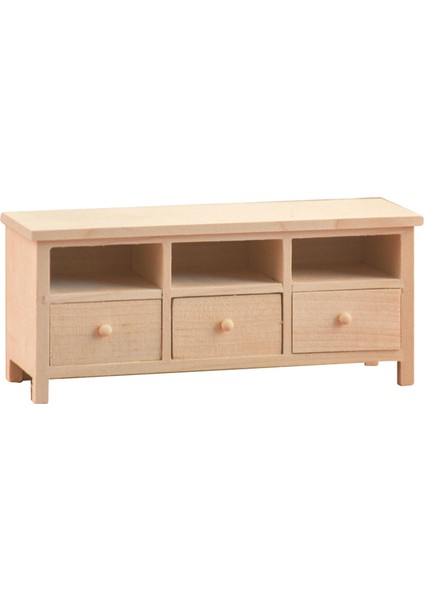 1:12 Dollhouse Yatak Odası Mobilya Oyuncakları Birch Ahşap Dolap 3 Çekmeceli (Yurt Dışından) fiyatları