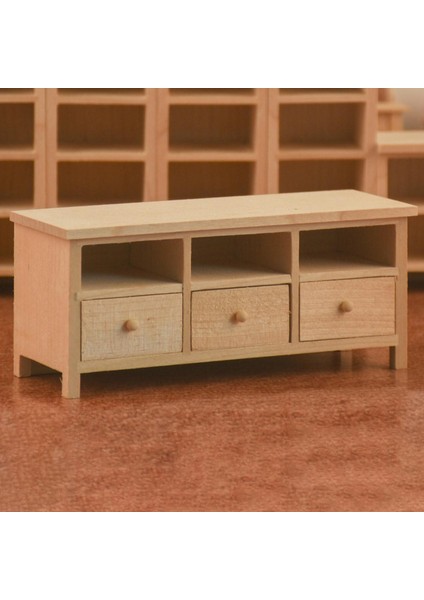 1:12 Dollhouse Yatak Odası Mobilya Oyuncakları Birch Ahşap Dolap 3 Çekmeceli (Yurt Dışından) modelleri