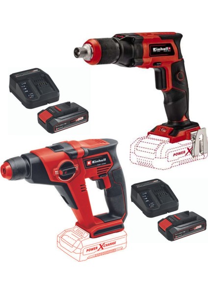 Te-Hd 18/12 Akülü Matkap Te-Dy 18 Alçıpan Vidalama 2X2.5AH Starter Kit Akülü Set