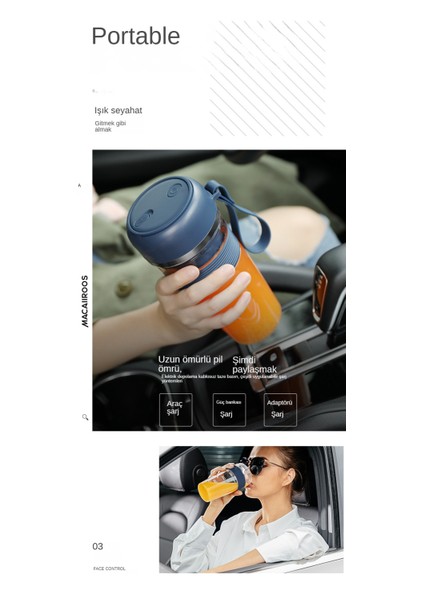 Taşınabilir Elektrikli Smoothie Blender - Pembe (Yurt Dışından)