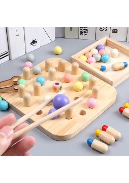 Çocuk Gökkuşağı Bellek Satranç Ahşap Oyuncaklar Montessori Eğitim Mantıksal Düşünme Eğitim Çocuklar Renk Tanıma Klip Boncuk Oyuncak | fırsatları