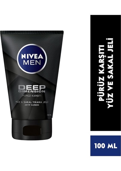 Men Deep Dimension Yüz ve Sakal Temizleme Jeli 100 ml fiyatları