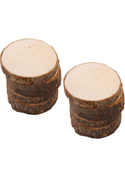 10PCS Ahşap Dilimler Diy Boyama Parti Dekoru Için Yuvarlak Şekilli Süsleme