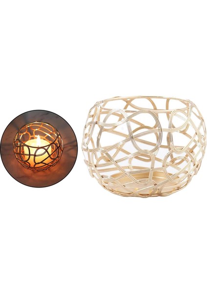 Metal Mum Tutucular Yoga Düğün Ev Centerpieces Için Lüks Şamdanlar 90X90X75MM(Yurt Dışından)