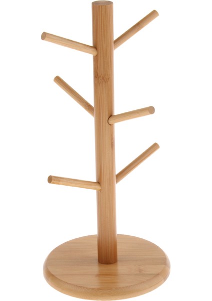 Bambu Ahşap Kupa Ağacı Şekil Raf Tutucu 6 Kahraman Kaynak Kullanım Çaka Kukulu