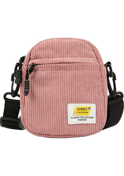 Kanvas Kadife Çapraz Çanta - Pembe (Yurt Dışından)