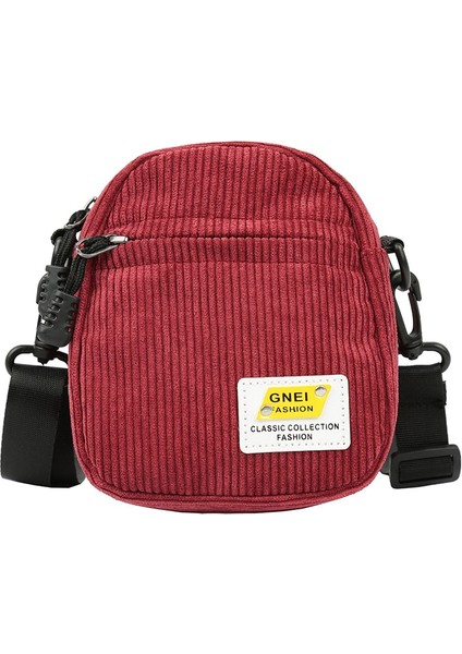 Kanvas Kadife Çapraz Çanta - Kırmızı (Yurt Dışından)