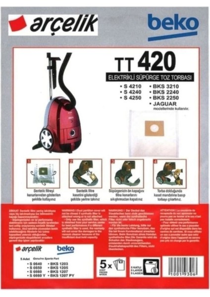 S 4210-4240-4250 Süpürgetoz TORBASI20 Adet