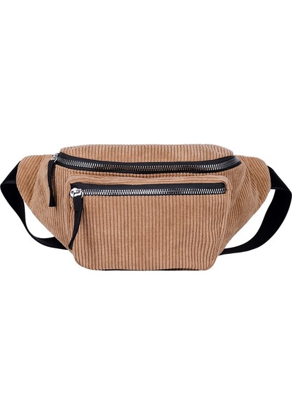 Shenzhen Xin Xin Kadife Fermuarlı Bel Çantası - Kahverengi - Kahverengi (Yurt Dışından)