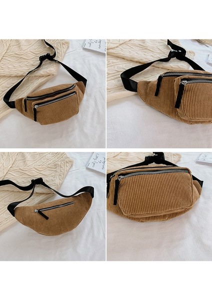 Shenzhen Xin Xin Kadife Fermuarlı Bel Çantası - Kahverengi - Kahverengi (Yurt Dışından) modelleri
