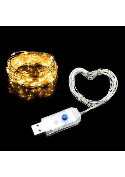USB Şarj Edilebilir LED Dize Işıklar - Mavi (Yurt Dışından)