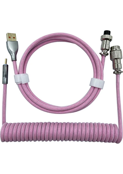 1.8m Mekanik Klavye USB Konektör Pembe (Yurt Dışından)