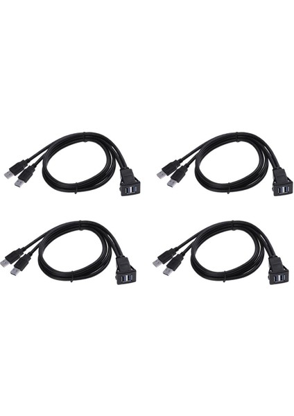 4pcs Usb3.0 Erkek - Kadın Araba Gösterge Tablosu Aydınlatma Montaj Kablosu 1m (Yurt Dışından)