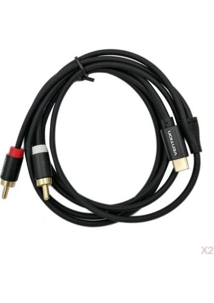 2x USB - Çift Rca Ses Kablosu Erkek - Erkek Aux Stereo Adaptör 50 cm (Yurt Dışından)