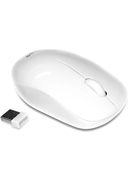 Ergonomik Pastel Kablosuz Sessiz Mouse Beyaz M19 125191436