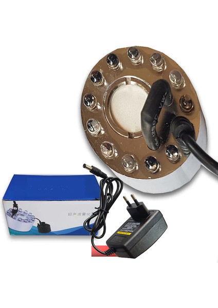 Nem Nozulu Ultrasonik Nem Cihazı 12 Ledli (Adaptör Dahil)