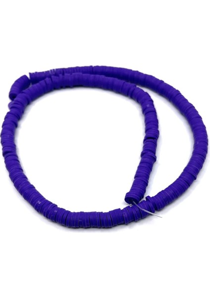 Fimo Boncuk 6 mm Koyu Mor Renk, Takı Malzemesi