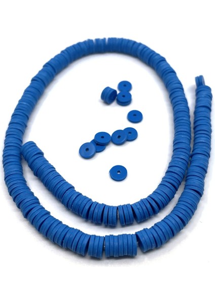 Fimo Boncuk 6 mm Parlement Mavi Renk, Takı Malzemesi