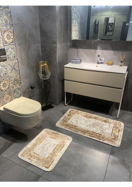 Clorisa Model 2'li Kaymaz Taban Banyo Paspas Takımı (60 x 100 cm - 60 x 50 cm)