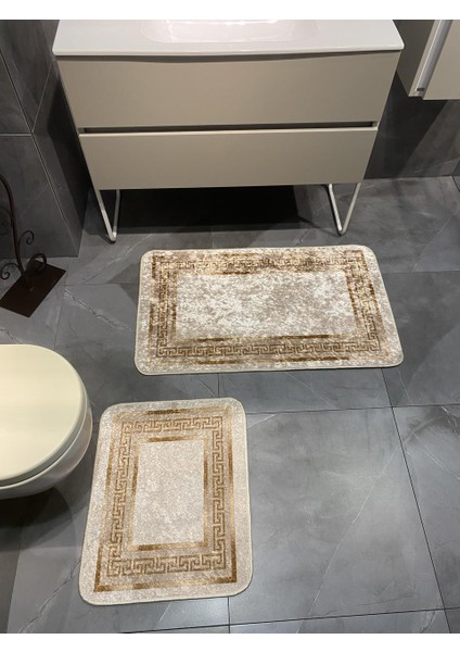 Clorisa Model 2'li Kaymaz Taban Banyo Paspas Takımı (60 x 100 cm - 60 x 50 cm)