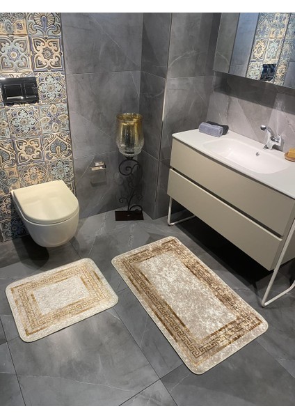 Clorisa Model 2'li Kaymaz Taban Banyo Paspas Takımı (60 x 100 cm - 60 x 50 cm)