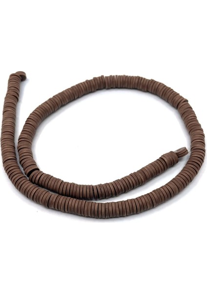 Fimo Boncuk 6 mm Kahverengi, Takı Malzemesi