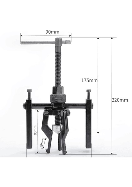 Araba Iç Rulman Çektirme Dişli 3-Çeneli Extractor - Siyah (Yurt Dışından)
