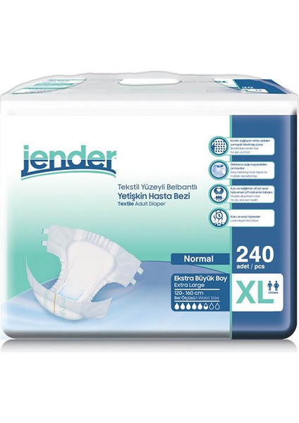 Emici Bel Bantlı Yetişkin Hasta Bezi X-Large 240 Adet