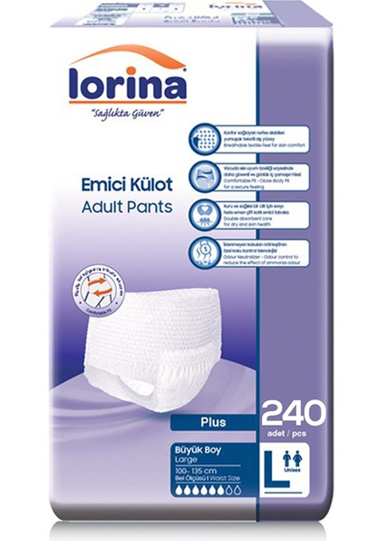 Emici Külot Yetişkin Hasta Bezi Large 240 Adet