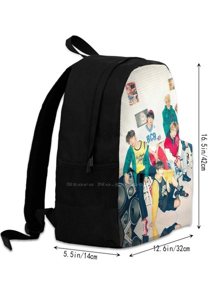 Büyük Kapasiteli Moda Bangtan Jimin Suga Jungkook Jin Rapmon Jhope Sırt Çantası (Yurt Dışından)