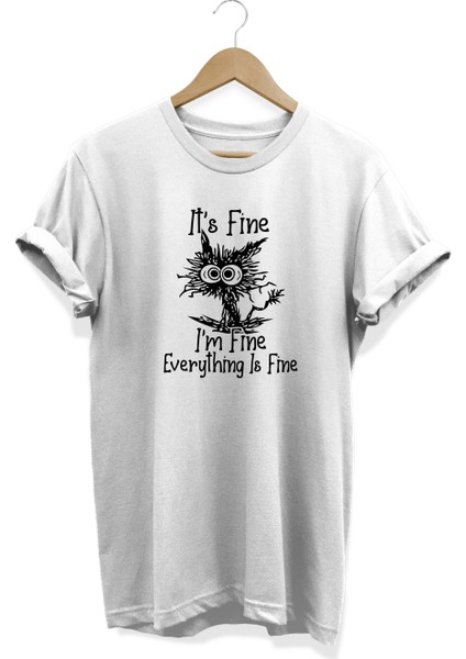 I Am Fine Everything Is Fine Baskılı Oversize T-Shirt