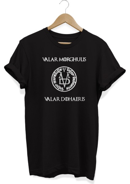 Valar Morghulis Valar Dohaeris Baskılı Oversize T-Shirt