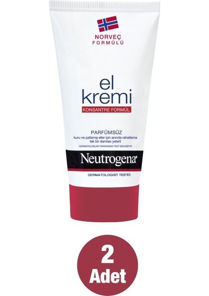 Norveç Formülü El Kremi Parfümsüz 75 Ml X 2 Adet