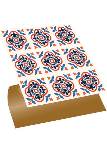 Kendinden Yapışkanlı Mutfak Banyo Kaplama Meksika 044 Desenli Pvc Karo 30x30 cm 11 Adet 1m2