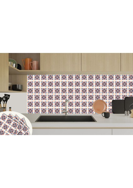 Kendinden Yapışkanlı Mutfak Banyo Kaplama Meksika 044 Desenli Pvc Karo 30x30 cm 11 Adet 1m2