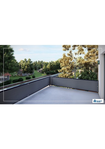 Balkon Demiri Perdesi Korkuluk Perdesi Su Geçirmez Kumaş 80X280