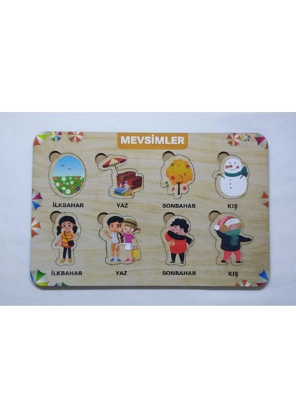 Ahşap Bultak Mevsimler Puzzle Eğitici Oyuncak