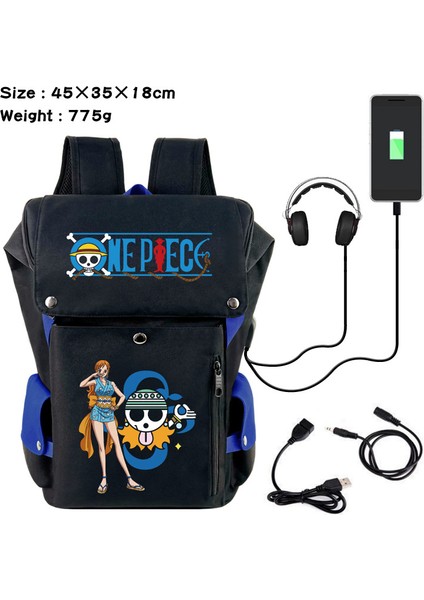 Anime Tek Parça USB Baskı Sırt Çantası (Yurt Dışından) fiyatları