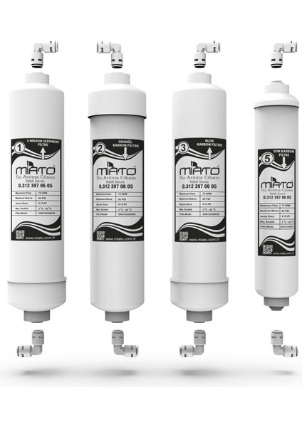 Su Arıtma Filtresi Miato 4’lü Filtre